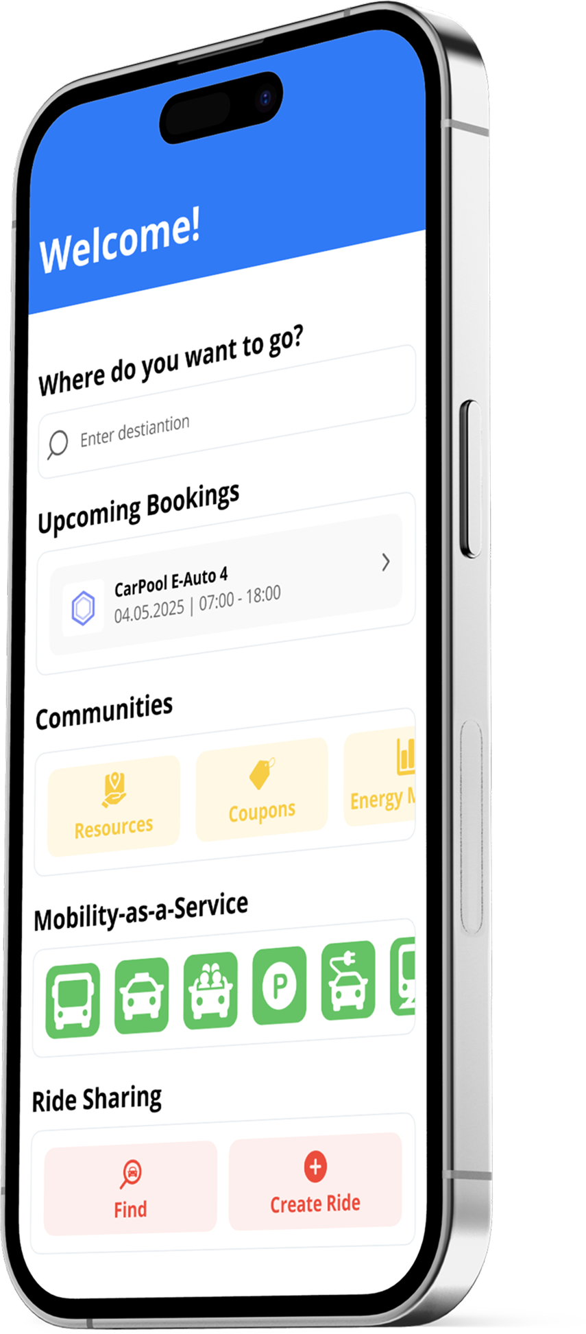 Smartphone mit MaaS App